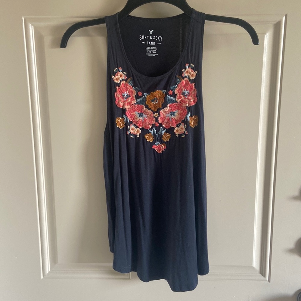 American Eagle Flower Tank Top - Size Small
